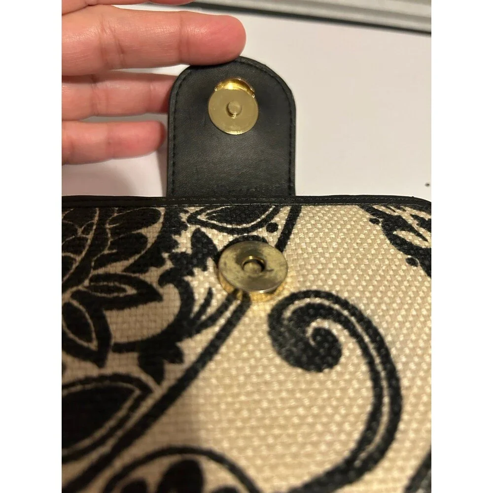 Spartina 449 Black and Cream Floral Wallet